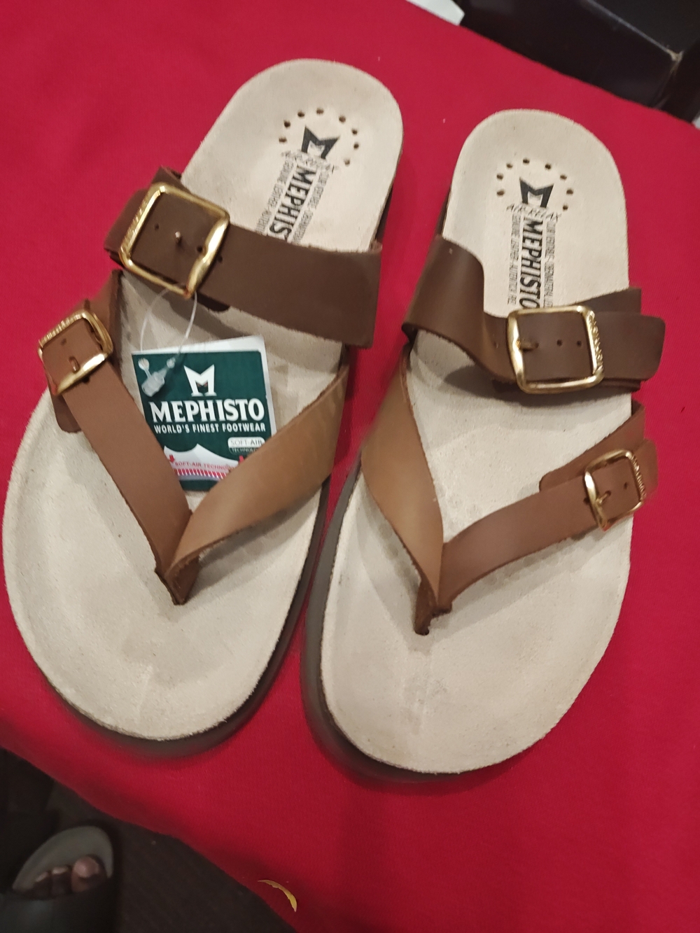 Mephisto Kids Brown Leather Buckle Sandals 10